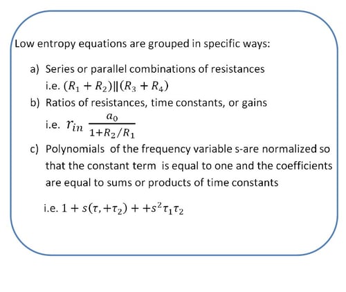 Middlebrook low entropy equations