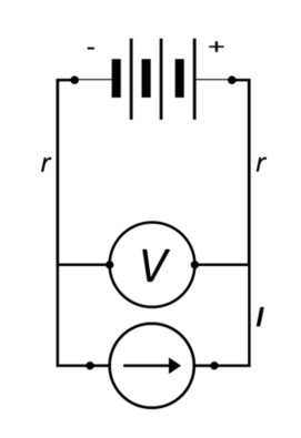 simplified battery circuit with two_point V measurement